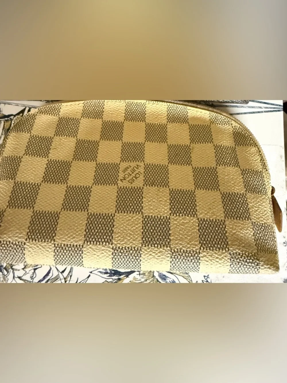 Authentic Louis Vuitton Azur Damier Cosmetic Pouch PM